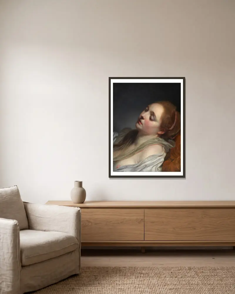 Marzycielka, Jean-Baptiste Greuze w ramie na ścianie
