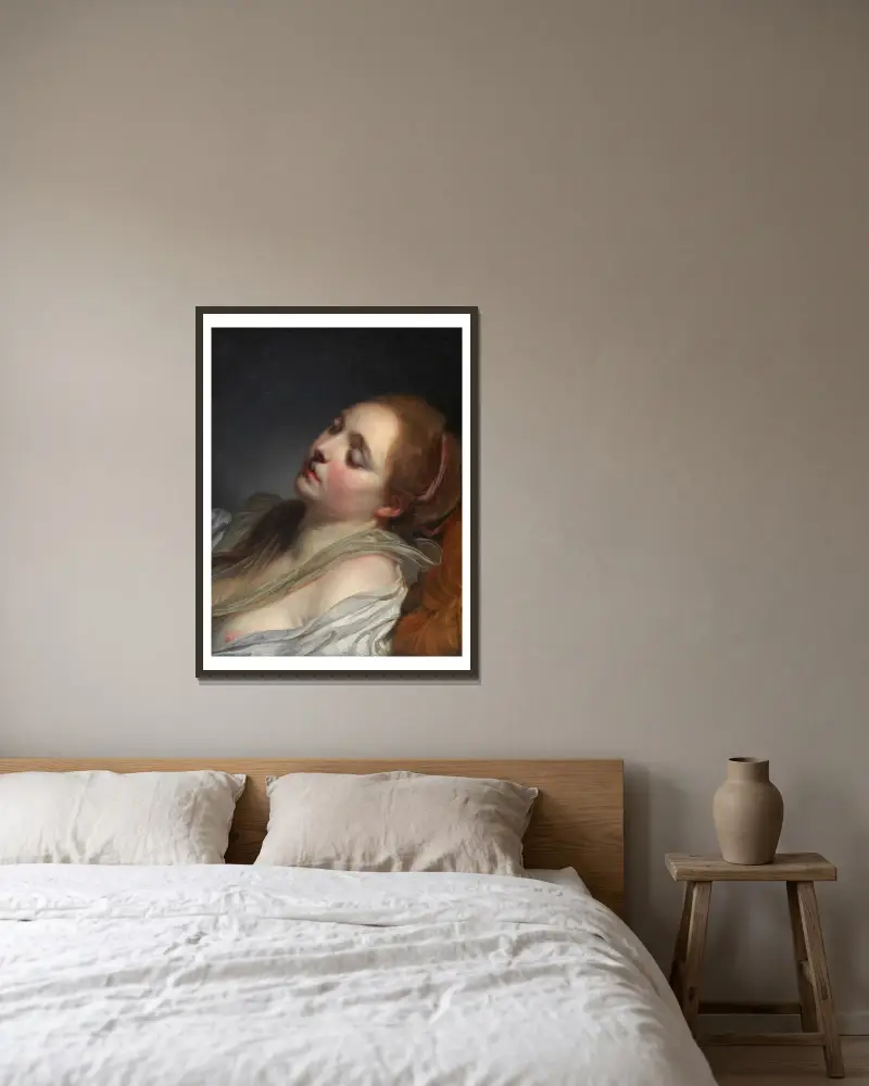 Marzycielka, Jean-Baptiste Greuze w ramie na ścianie
