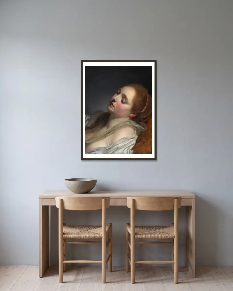 Marzycielka, Jean-Baptiste Greuze w ramie na ścianie