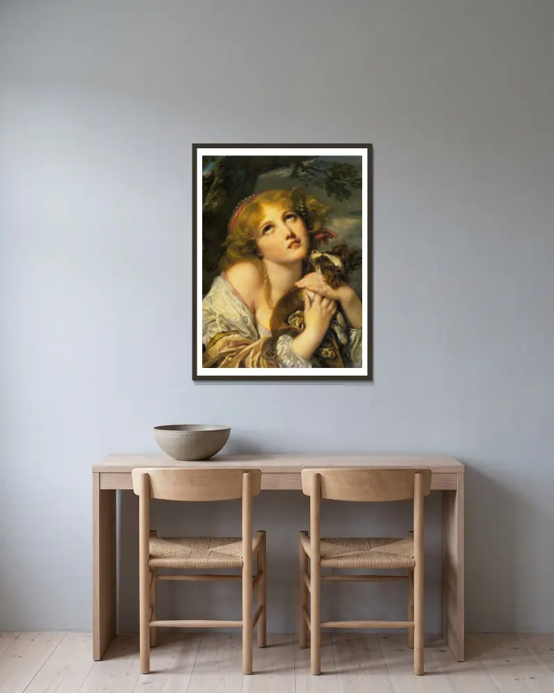 The Souvenir av Jean-Baptiste Greuze inramad på en vägg
