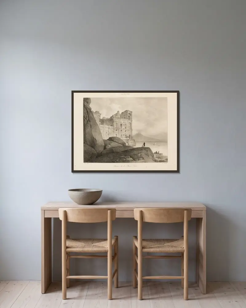 Neapel, 1833 – Nr. 3 von Jean-Baptiste Isabey gerahmt an einer Wand