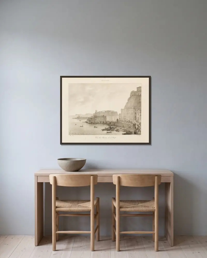 Neapel, 1833 – Nr. 5 von Jean-Baptiste Isabey gerahmt an einer Wand