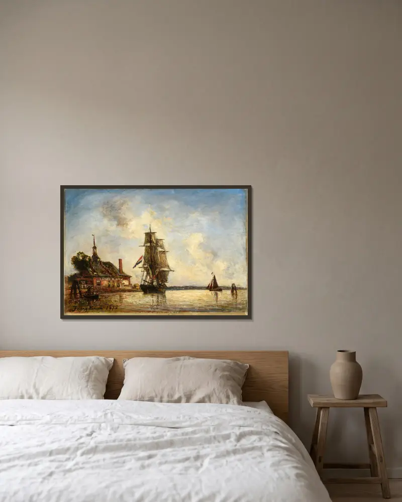 Kanal in Holland, 1875 von Johan Barthold Jongkind gerahmt an einer Wand