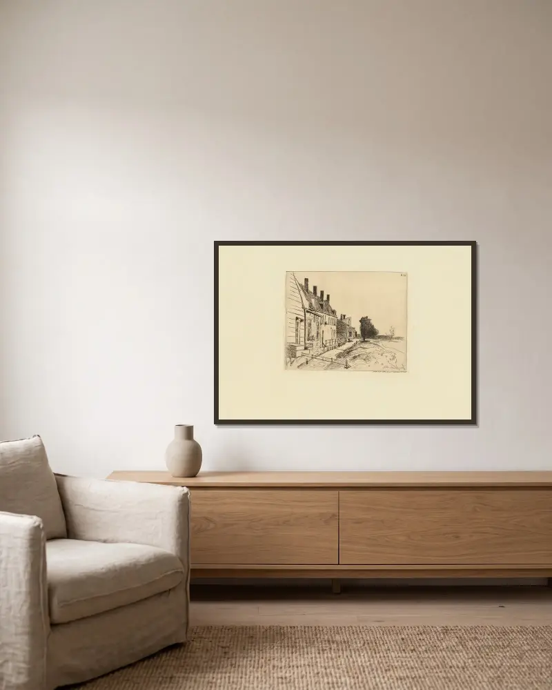 Häuser am Kanal von Johan Barthold Jongkind gerahmt an einer Wand