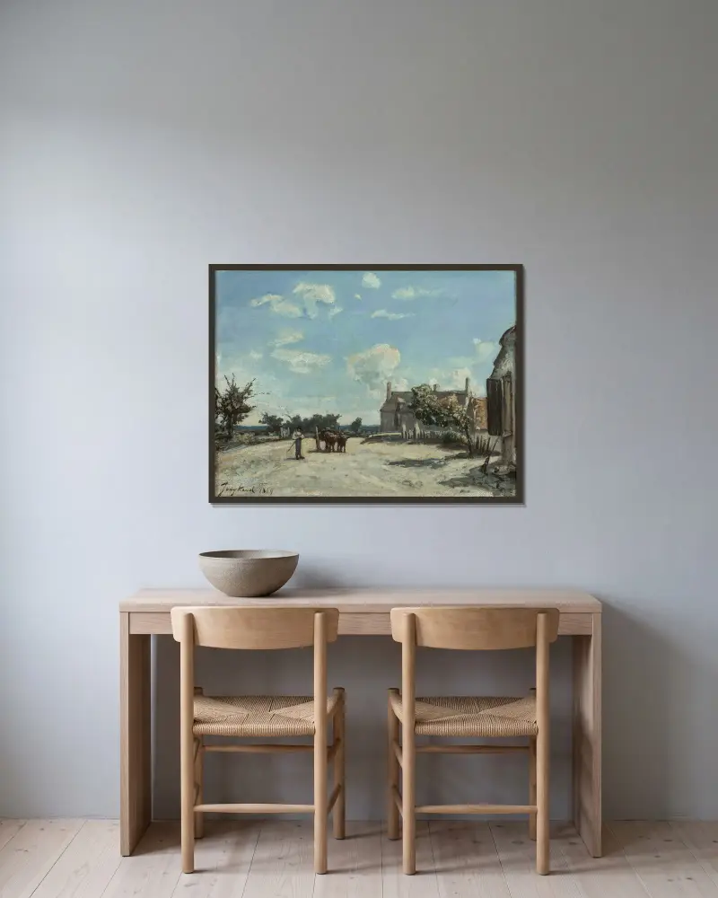 Saint-Parize-le-Châtel av Johan Barthold Jongkind inramad på en vägg