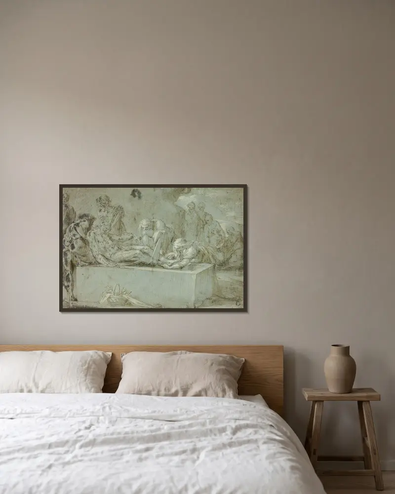 Grablegung von Bartholomaeus Spranger gerahmt an einer Wand
