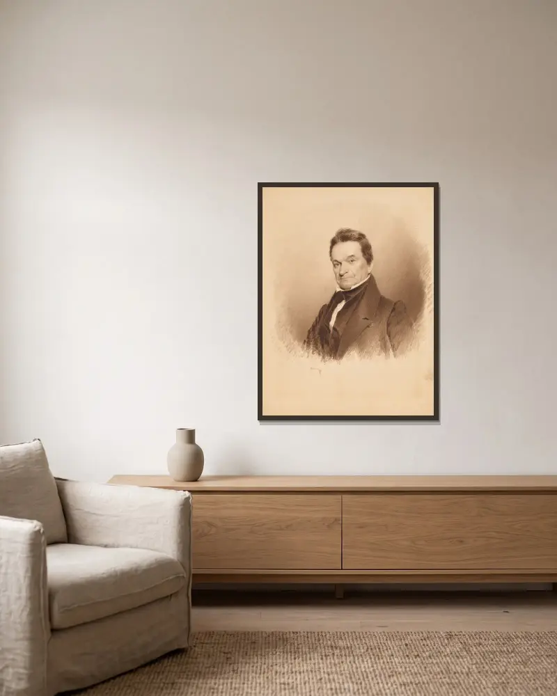 Edward Livingston av James Barton Longacre inramad på en vägg