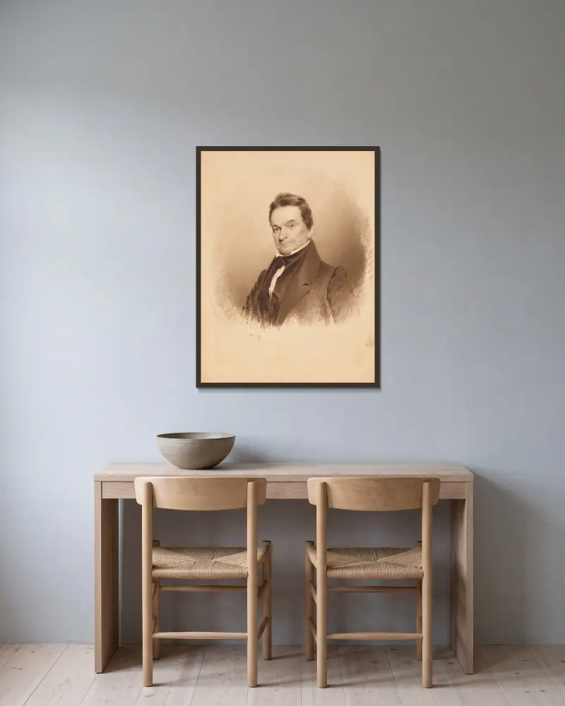 Edward Livingston av James Barton Longacre inramad på en vägg