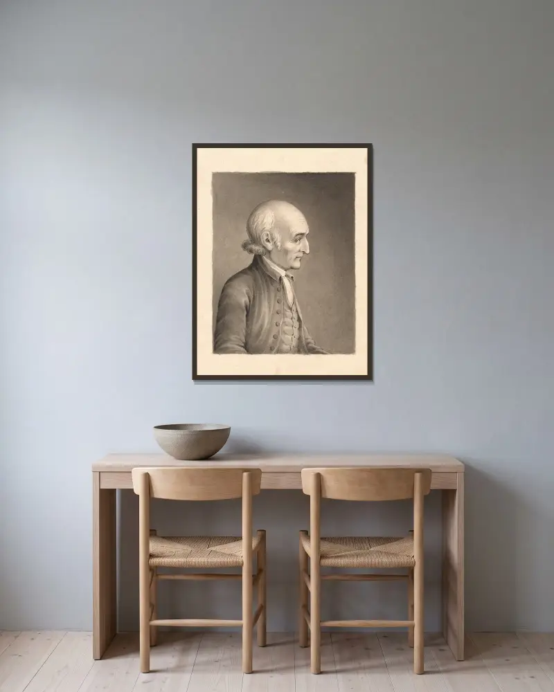 George Wythe av James Barton Longacre inramad på en vägg