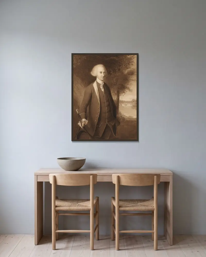 John Dickinson av James Barton Longacre inramad på en vägg