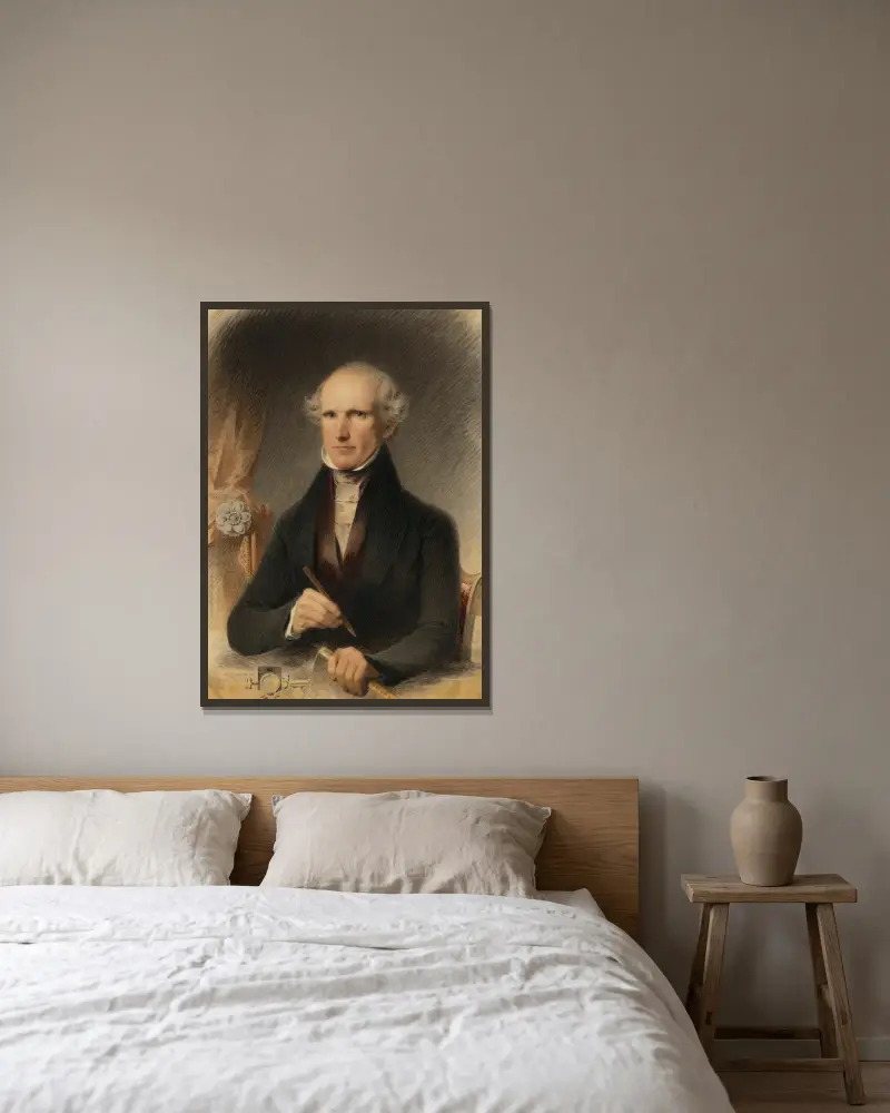Self Portrait av James Barton Longacre inramad på en vägg