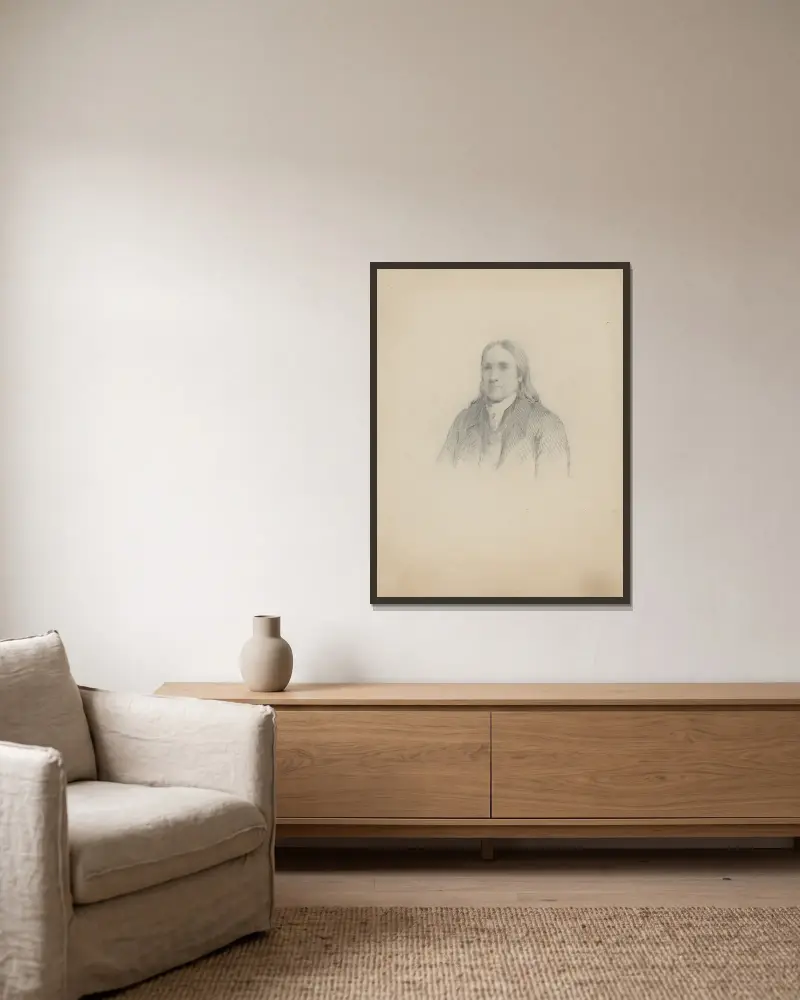 Unidentifizierter Mann, 1825 – Nr. 2 von James Barton Longacre gerahmt an einer Wand