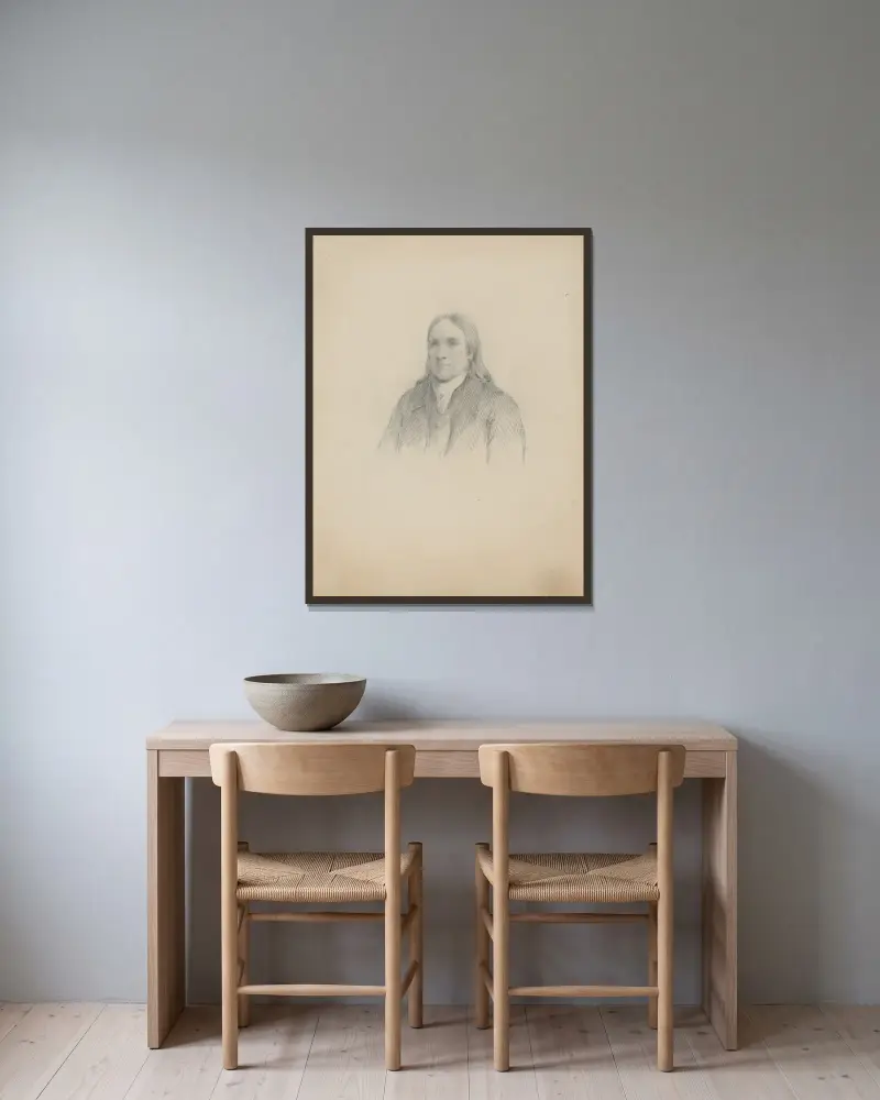 Unidentifizierter Mann, 1825 – Nr. 2 von James Barton Longacre gerahmt an einer Wand