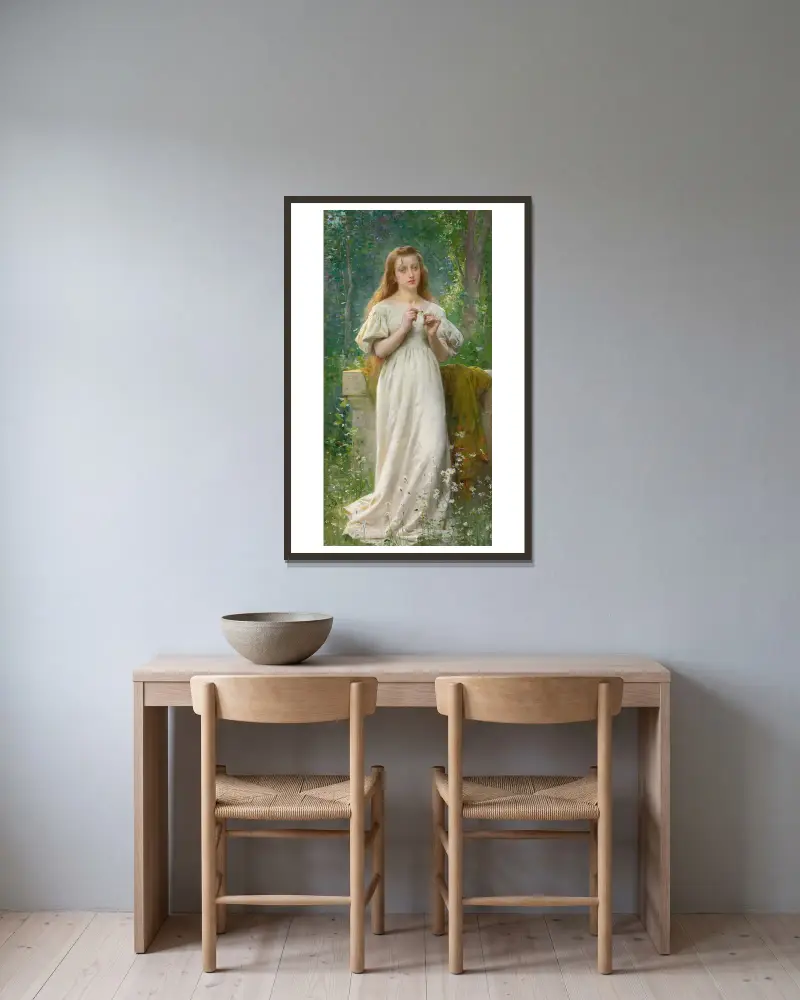 Meditace, 1900, Léon-Jean-Basile Perrault v rámu na stěně