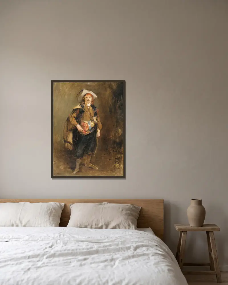 Emile als Cyrano verkleidet von Jules Bastien-Lepage gerahmt an einer Wand