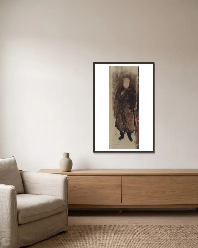 Portrait de Victor Hugo av Jules Bastien-Lepage inramad på en vägg