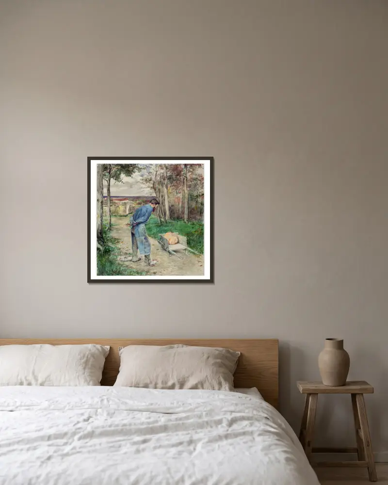 Ekollonet och pumpan av Jules Bastien-Lepage inramad på en vägg