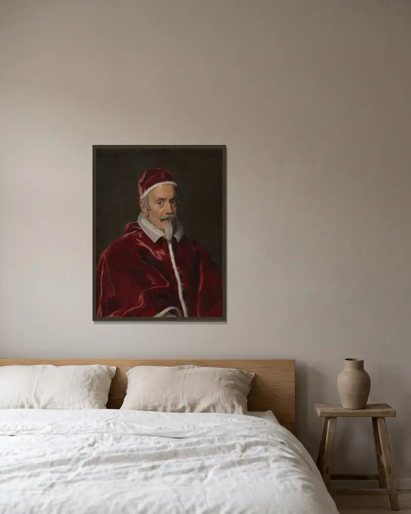 Papst Clemens X. (1590–1676) von Giovanni Battista Gaulli gerahmt an einer Wand