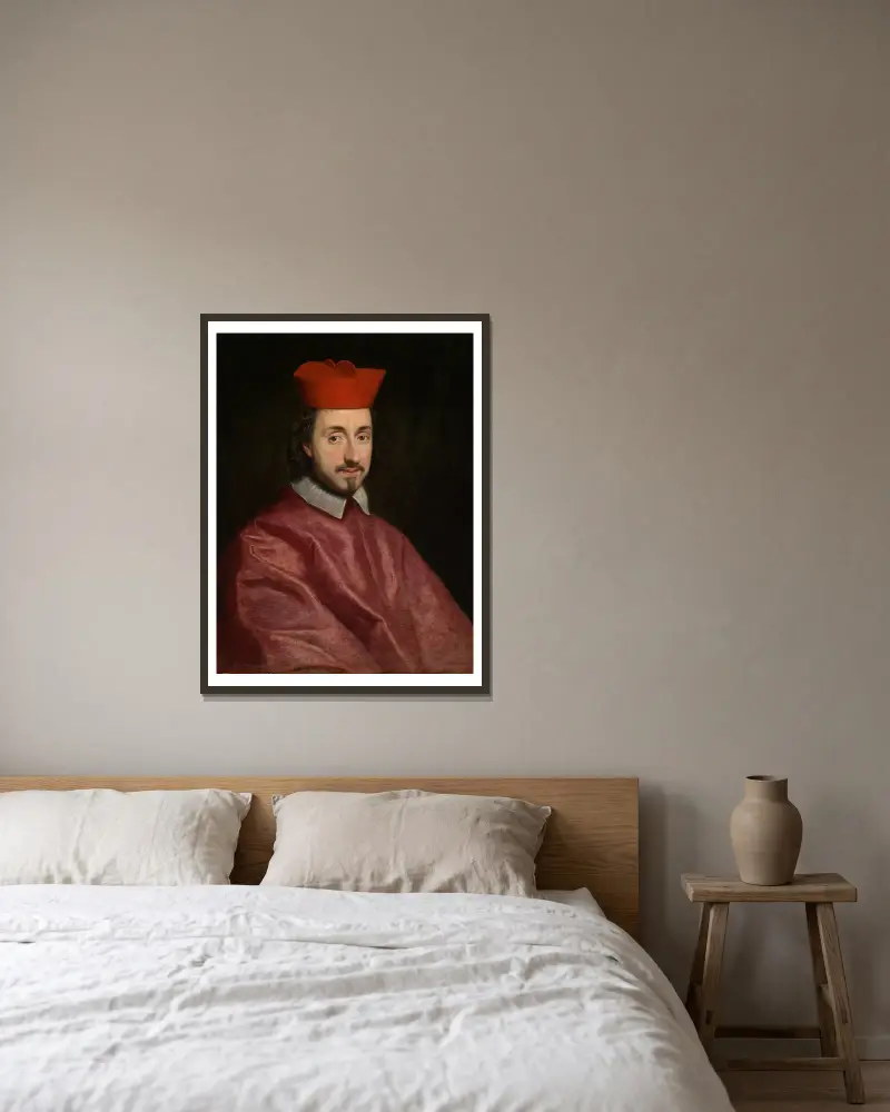 Porträtt av kardinal Paluzzo Paluzzi degli Albertoni av Giovanni Battista Gaulli inramad på en vägg