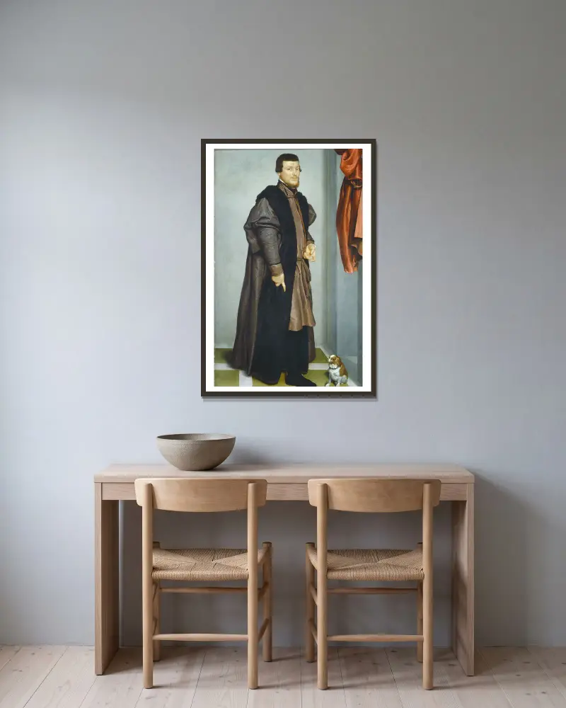Gian Federico Madruzzo av Giovanni Battista Moroni inramad på en vägg