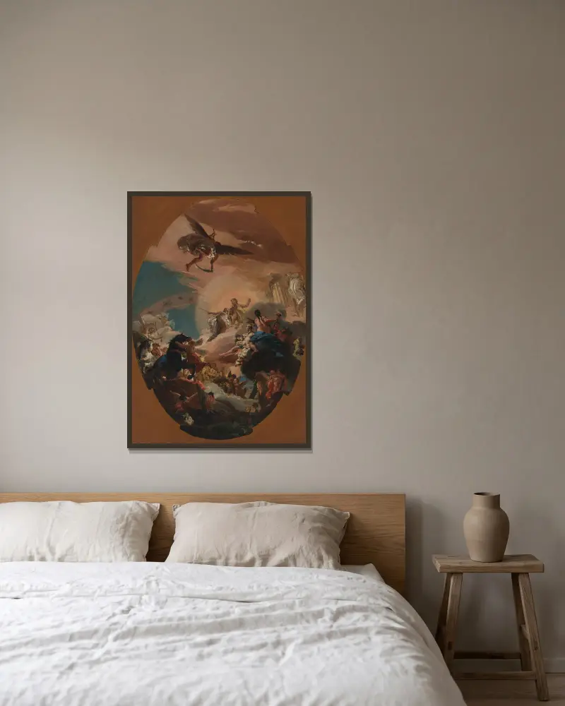 Apollo and Phaëthon av Giovanni Battista Tiepolo inramad på en vägg