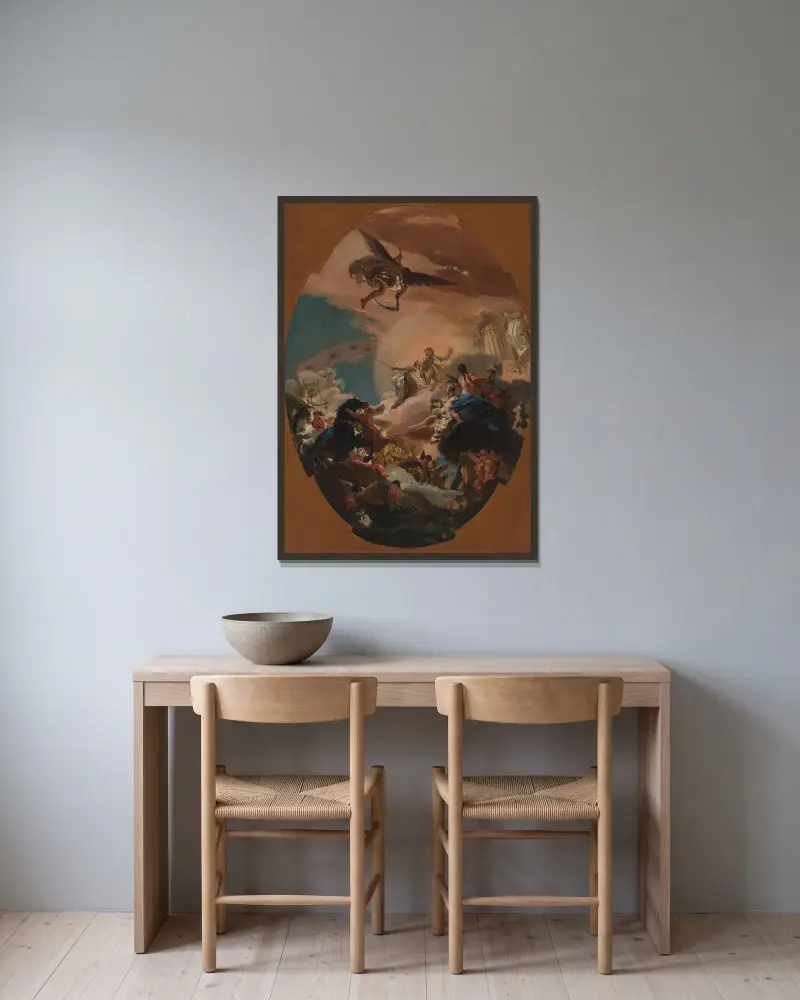 Apollo and Phaëthon av Giovanni Battista Tiepolo inramad på en vägg