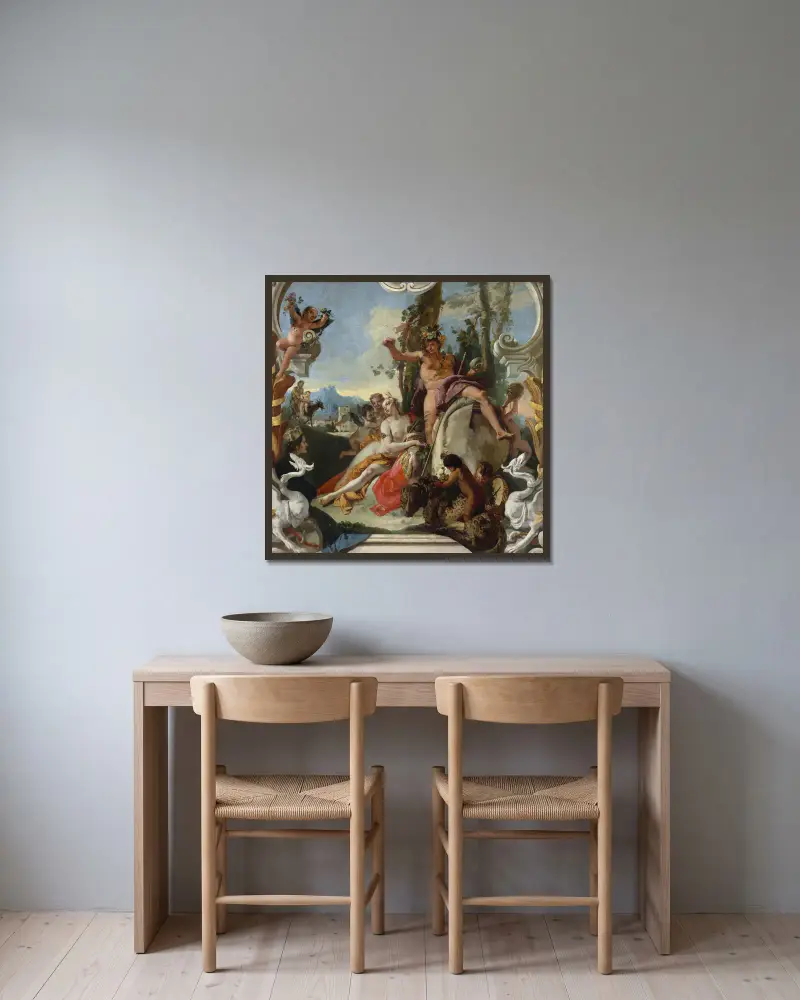 Bacchus and Ariadne av Giovanni Battista Tiepolo inramad på en vägg