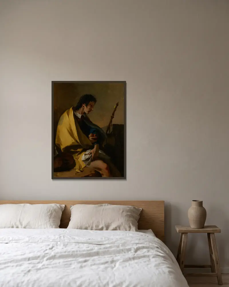 Saint Roch av Giovanni Battista Tiepolo inramad på en vägg