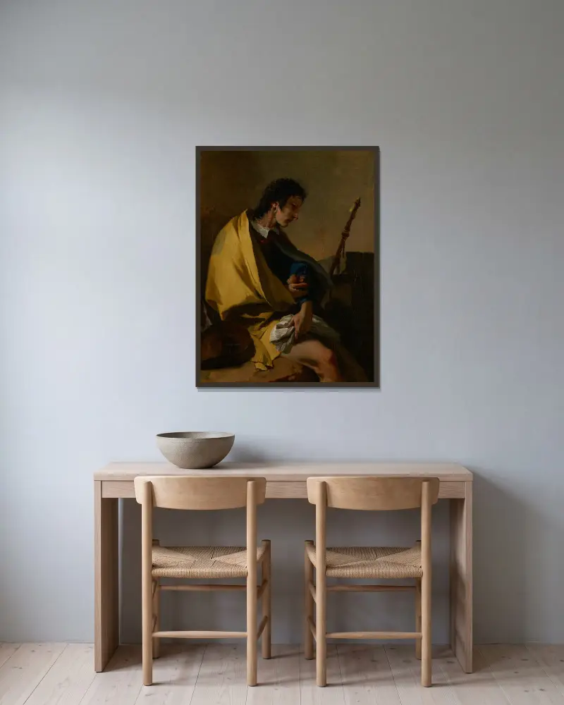 Saint Roch av Giovanni Battista Tiepolo inramad på en vägg