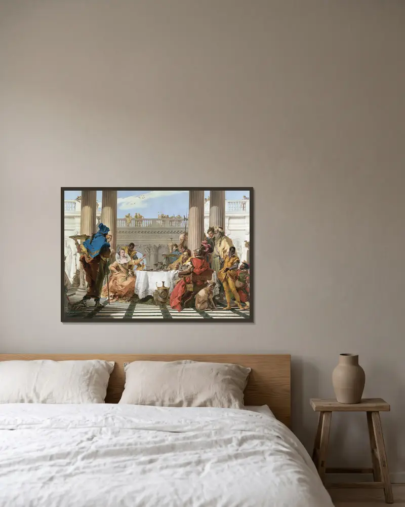 The Banquet Of Cleopatra – nr 1 av Giovanni Battista Tiepolo inramad på en vägg