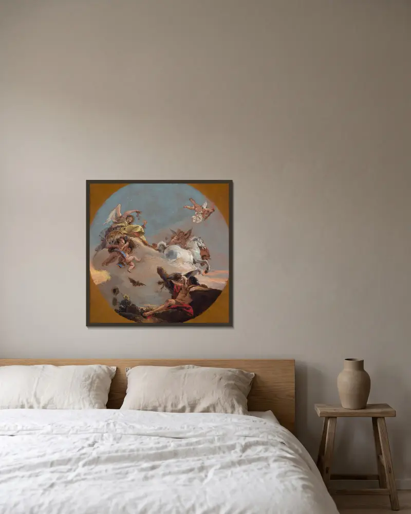 The Chariot of Aurora av Giovanni Battista Tiepolo inramad på en vägg