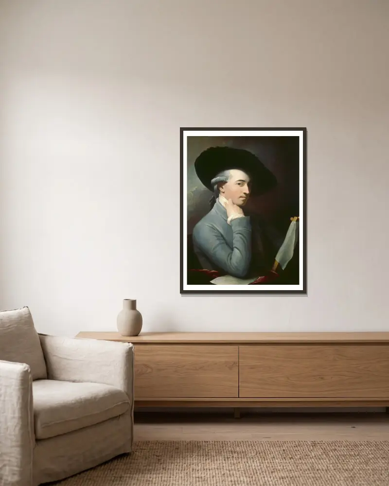 Benjamin West Portrait av Benjamin West inramad på en vägg