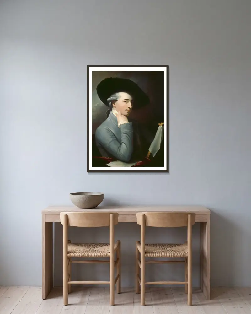 Benjamin West Portrait av Benjamin West inramad på en vägg