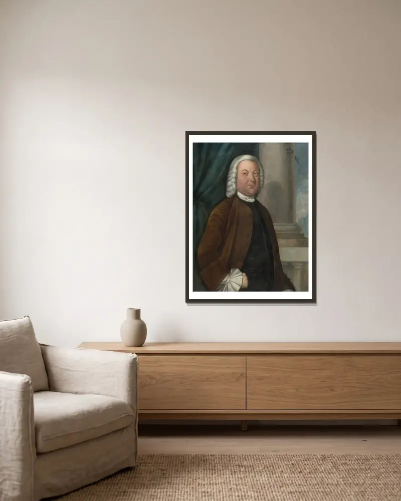 Dr. Samuel Boude av Benjamin West inramad på en vägg