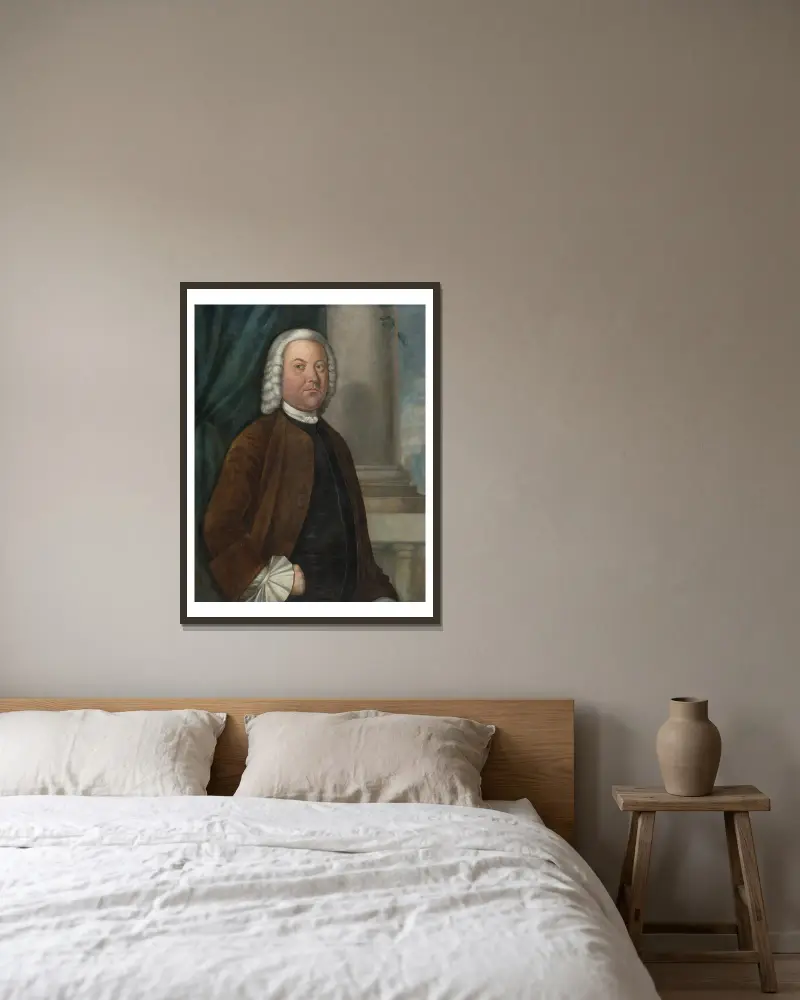 Dr. Samuel Boude av Benjamin West inramad på en vägg
