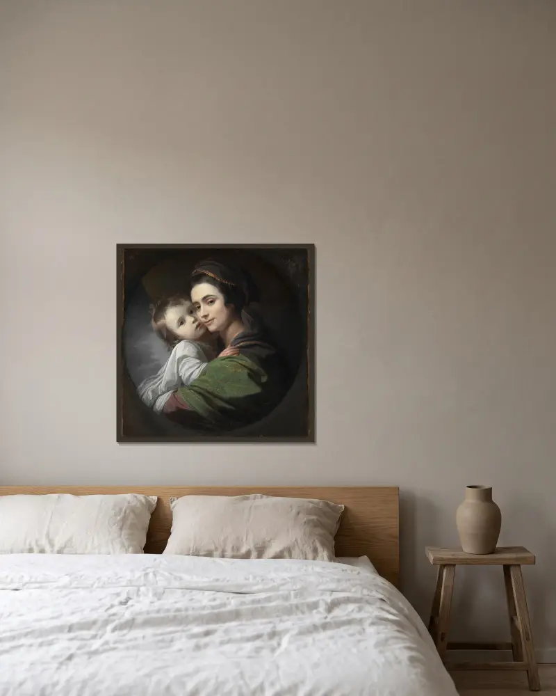 Elizabeth Shewell West och hennes son Raphael av Benjamin West inramad på en vägg