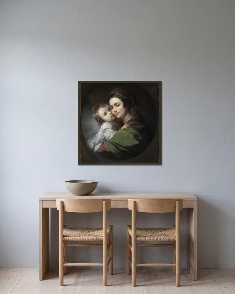 Elizabeth Shewell West och hennes son Raphael av Benjamin West inramad på en vägg