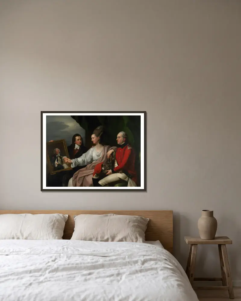 Porträtgruppe der Familie Drummond von Benjamin West gerahmt an einer Wand