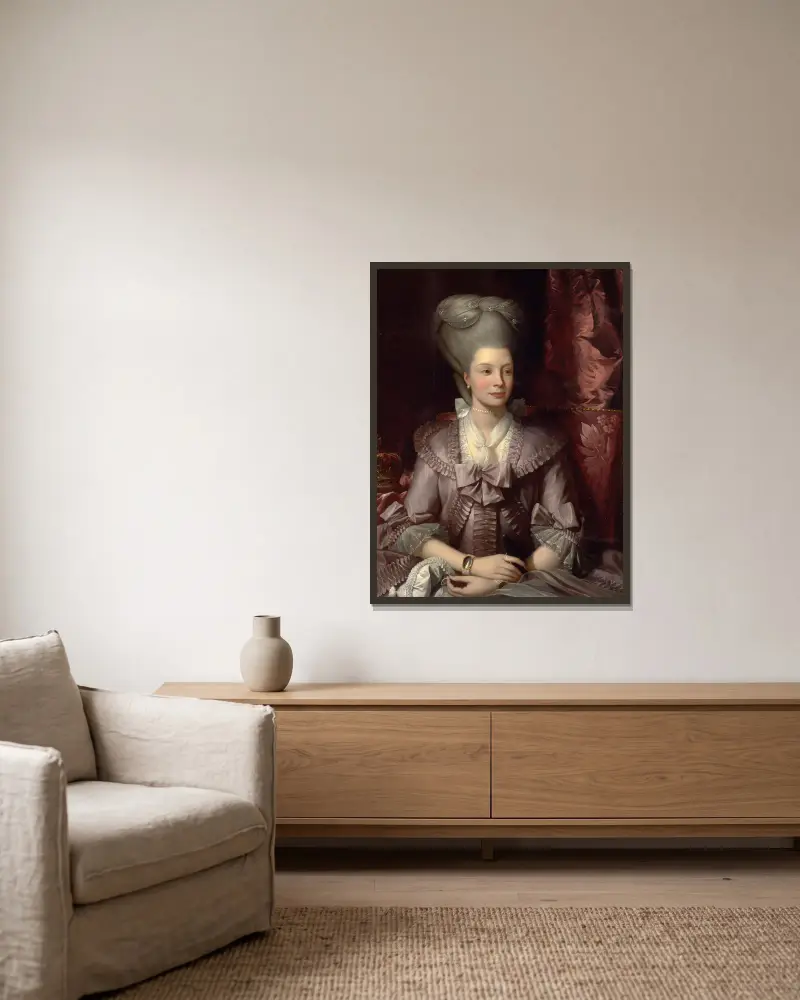 Königin Charlotte von Benjamin West gerahmt an einer Wand