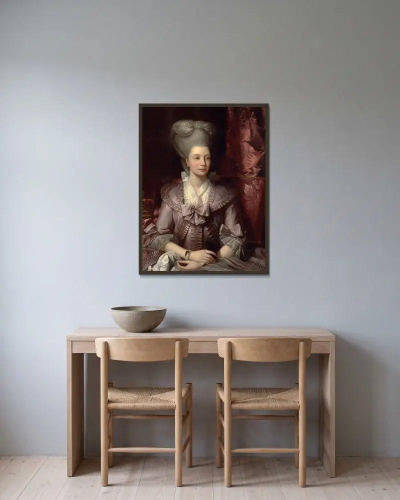 Königin Charlotte von Benjamin West gerahmt an einer Wand