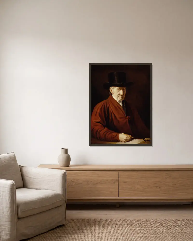 Selbstbildnis von Benjamin West gerahmt an einer Wand