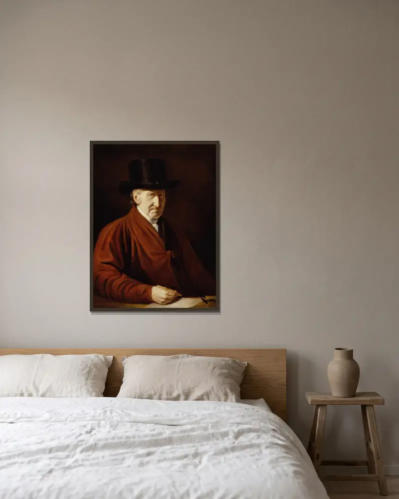 Selbstbildnis von Benjamin West gerahmt an einer Wand