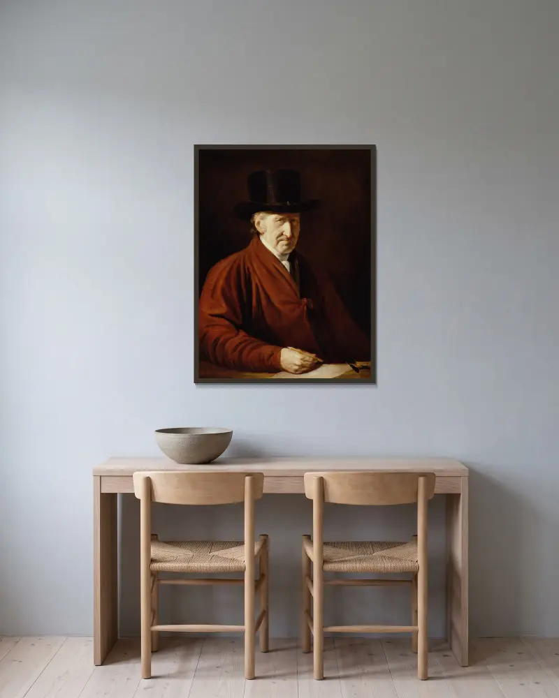 Selbstbildnis von Benjamin West gerahmt an einer Wand