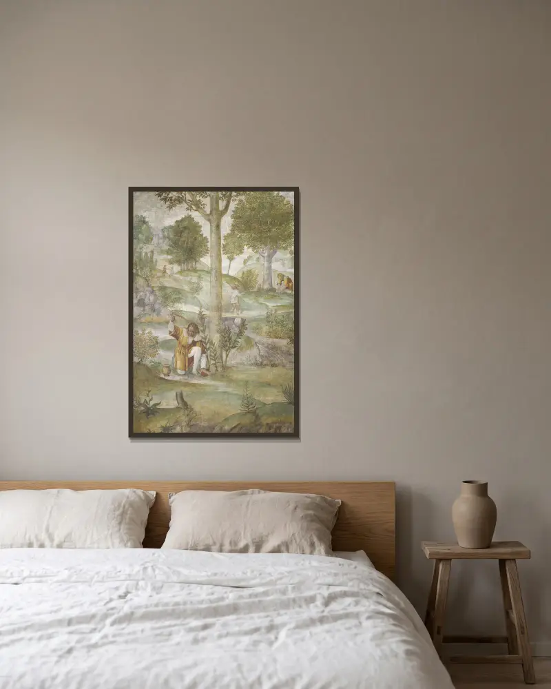 Kephalos verbirgt die Juwelen von Bernardino Luini gerahmt an einer Wand