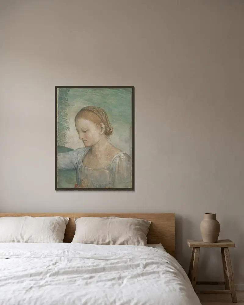 Głowa dziewczyny, Bernardino Luini w ramie na ścianie