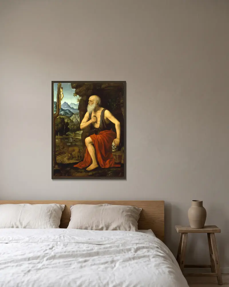 Svatý Jeroným v pokání, Bernardino Luini v rámu na stěně
