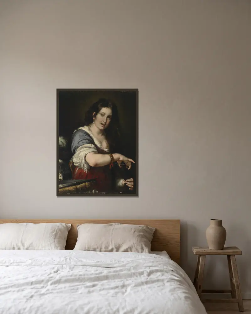 Berenice av Bernardo Strozzi inramad på en vägg