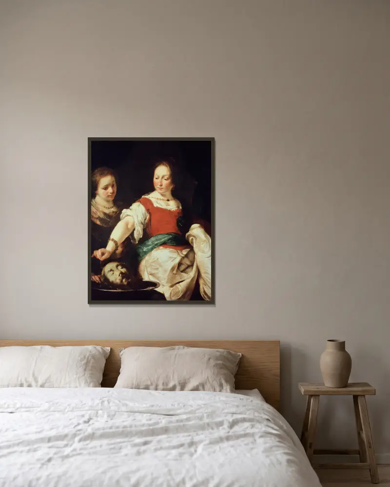 Salome av Bernardo Strozzi inramad på en vägg