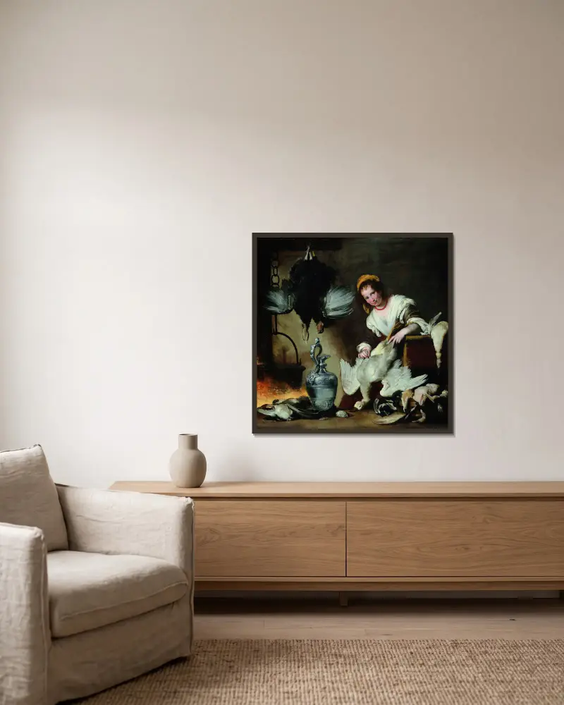 The Cook av Bernardo Strozzi inramad på en vägg