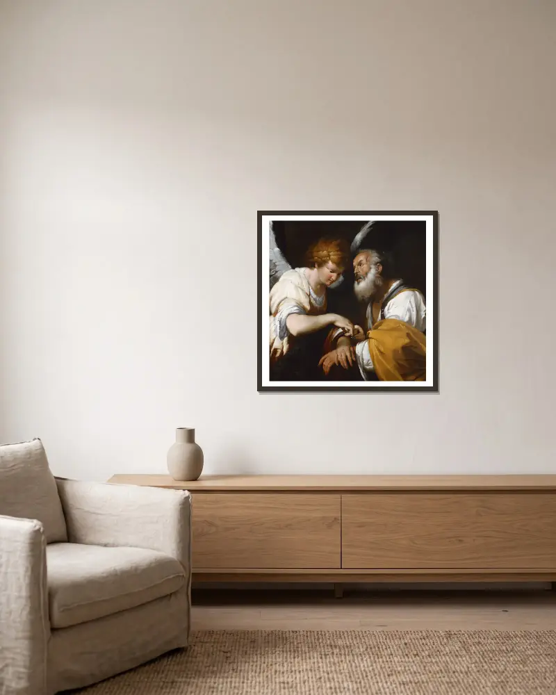 Osvobození svatého Petra, Bernardo Strozzi v rámu na stěně
